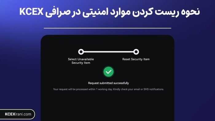 ریست کردن موارد امنیتی در صرافی KCEX